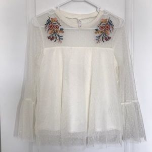 Embroidered dot blouse